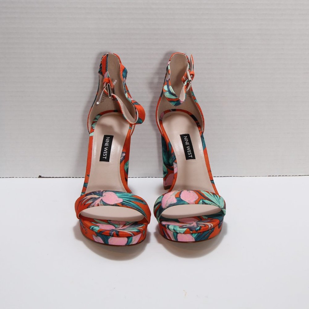 Nine West Coral & Turquoise Dempsey Ankle-Strap Sandal Size 6.5 NWT - Picture 2 of 8